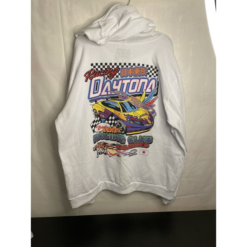 Daytona Racing Hoodie Fresh Laundry White Hooded Sweatshirt XXL Savage Japan